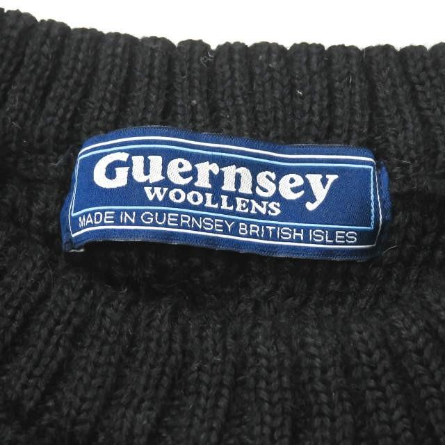 ガンジーウーレンズ GUERNSEY WOOLLENS 18AW イギリス製 Big Aran Crew ビッグアランクルーネックニット 44 ブラック セーター ケーブル フィッシャーマン |  | 02