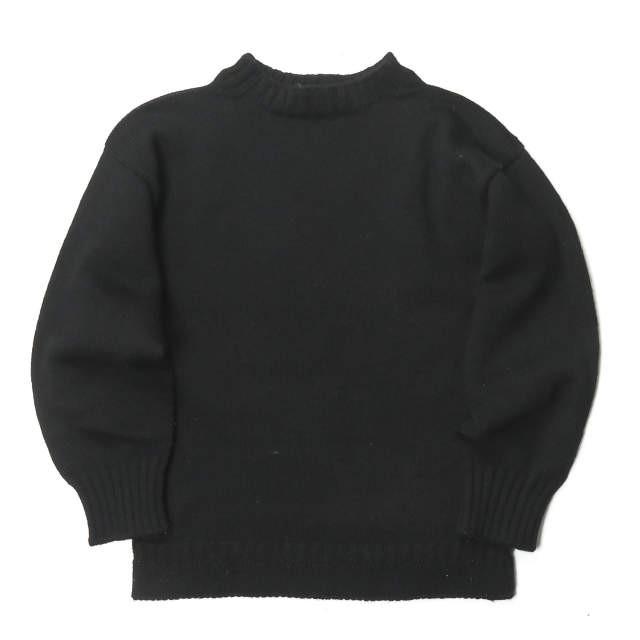 ガンジーウーレンズ GUERNSEY WOOLLENS イギリス製 ガンジーセーター 17AW03 36 ブラック セーター 長袖 ウール ハイネック トップス | 