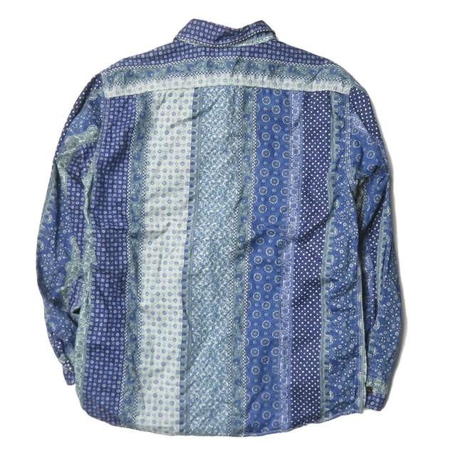 カトー KATO パッチワークプリントワークシャツ KS111027-210071 M ネイビー 長袖 小紋柄 フラワー ドット トップス |  | 01