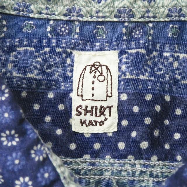 カトー KATO パッチワークプリントワークシャツ KS111027-210071 M ネイビー 長袖 小紋柄 フラワー ドット トップス |  | 02