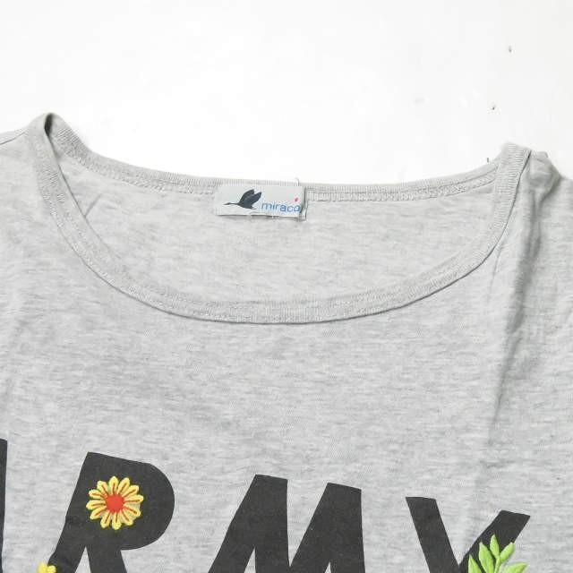 ミラコ miraco 日本製 ARMY OF ME プリントTシャツ フリー グレー 半袖 刺繍 レディース トップス |  | 03