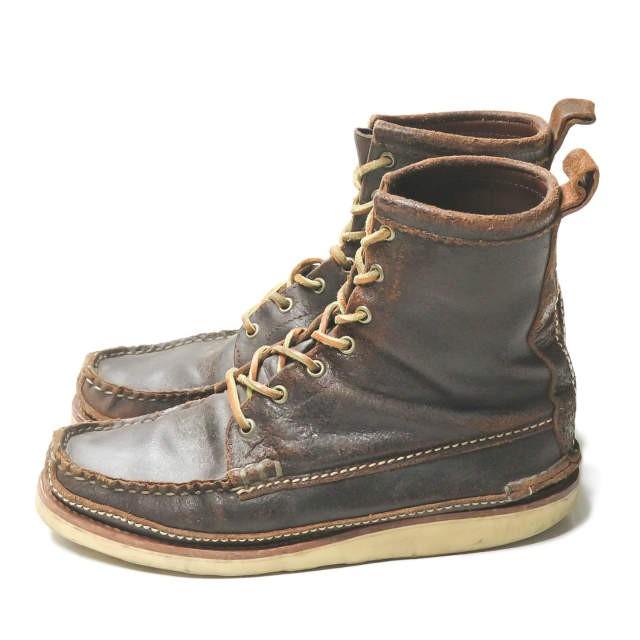 ユケテン YUKETEN アメリカ製 MAINE GUIDE BOOTS DB 7ホールレースアップブーツ US8.5D(26.5cm) ダークブラウン メインガイド シューズ |  | 01