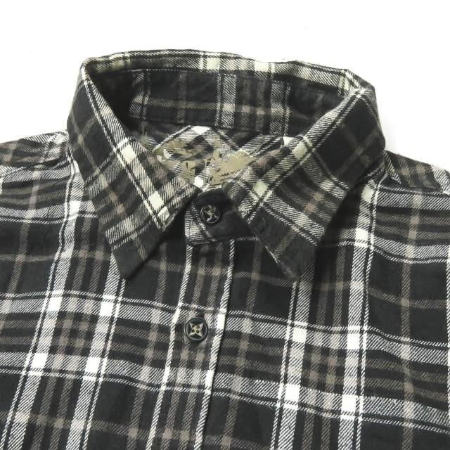 ディーゼル DIESEL ネルチェックダブルポケットシャツ S ブラック 長袖 トップス |  | 03