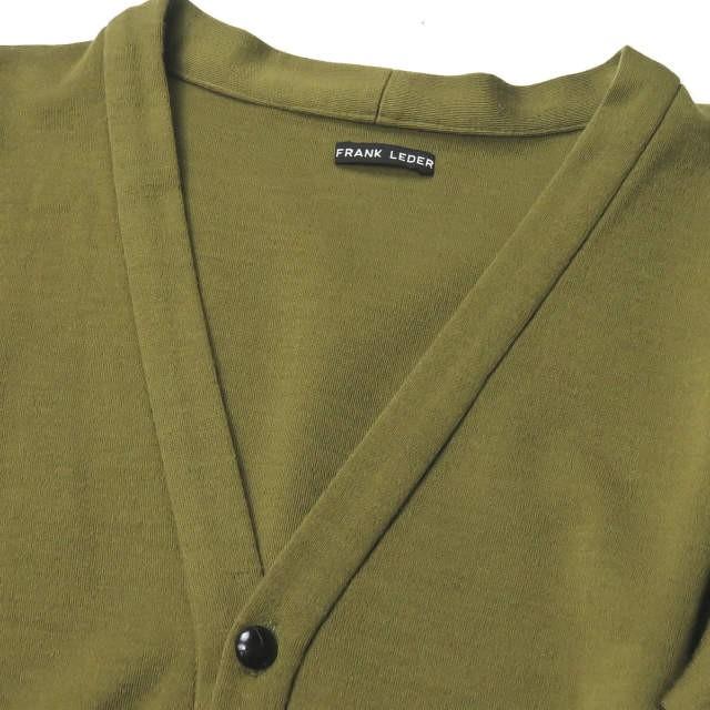フランクリーダー FRANK LEDER ドイツ製 WOOL JERSEY アームパッチカーディガン 0527073 XS カーキ ウールジャージー ディアスキン トップス |  | 04