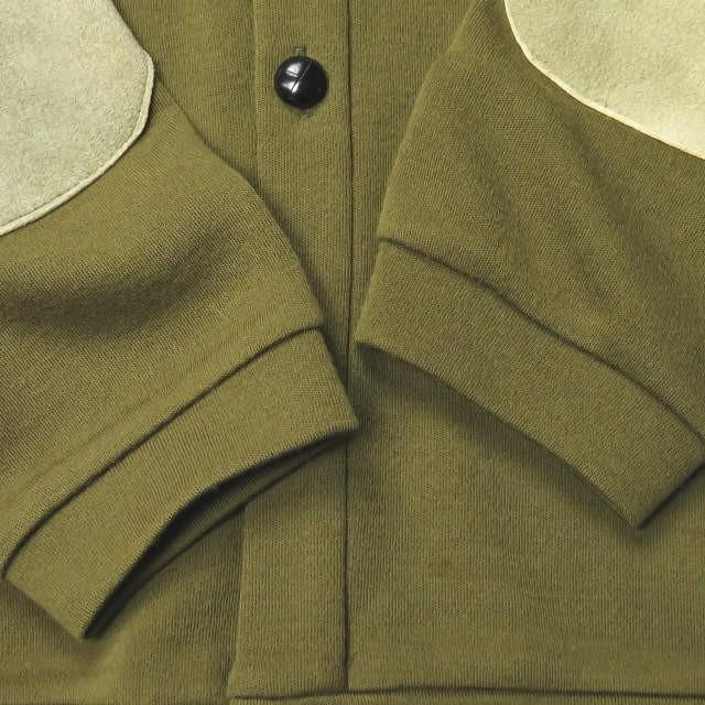 フランクリーダー FRANK LEDER ドイツ製 WOOL JERSEY アームパッチカーディガン 0527073 XS カーキ ウールジャージー ディアスキン トップス |  | 06