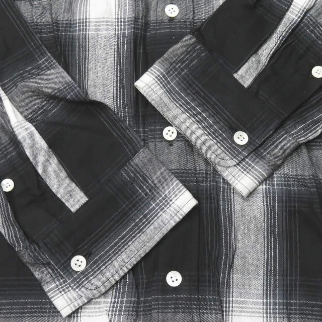 ラブラット LABRAT 日本製 BIG shadow check shirt ビッグシャドーチェックシャツ L-S1631 フリー ブラック 長袖  オンブレ トップス