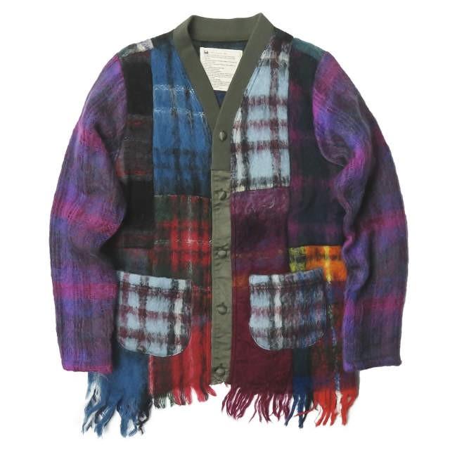 インク ink 日本製 Mohair Cardigan NIRVANA パッチワークモヘアカーディガン M マルチカラー リメイク 再構築 シャギー トップス | 