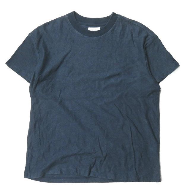 ファンメール Fanmail アメリカ製 オーガニックコットンヘンプクルーネックTシャツ L ネイビー 半袖 麻 トップス | 