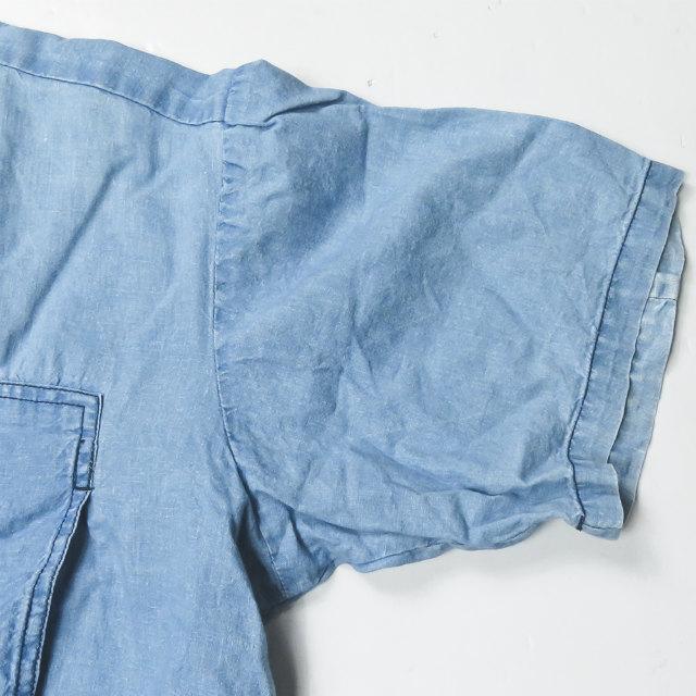 ネセサリーオアアンネセサリー Necessary or unnecessary 日本製 コットンリネン シャンブレーショートスリーブシャツ 90011160 L ブルー NOUN マンボラマ |  | 05
