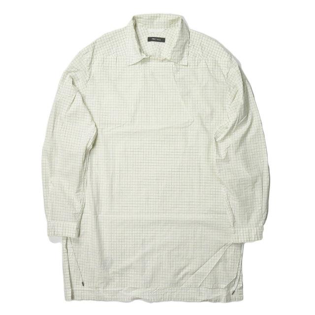 PORTVEL ポートヴェル 20SS PULLOVER SHIRT シャーリングチェックロングプルオーバーシャツ 510306 3 長袖 ドローストリング  ☆☆mc63381 | 