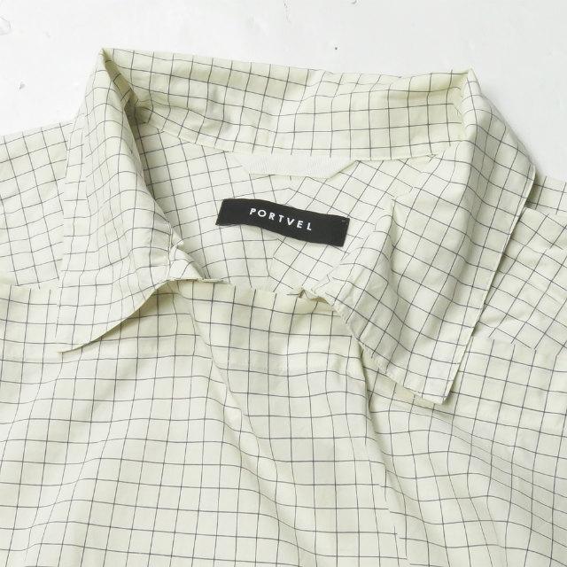 PORTVEL ポートヴェル 20SS PULLOVER SHIRT シャーリングチェックロングプルオーバーシャツ 510306 3 長袖 ドローストリング  ☆☆mc63381 |  | 03