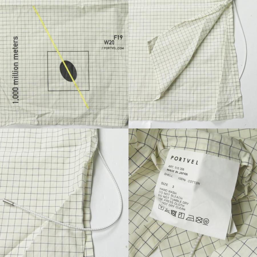 PORTVEL ポートヴェル 20SS PULLOVER SHIRT シャーリングチェックロングプルオーバーシャツ 510306 3 長袖 ドローストリング  ☆☆mc63381 |  | 09