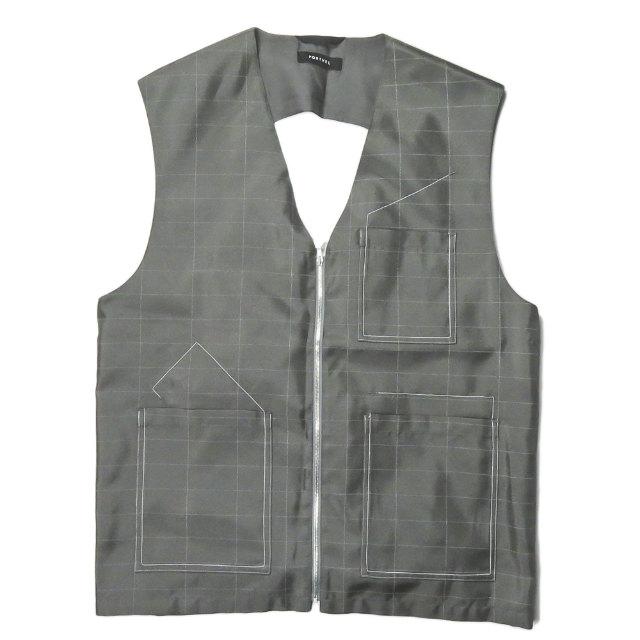 PORTVEL ポートヴェル 20SS 日本製 REFLECTOR TWILL C-1 VEST ポリエステルツイルベスト 111401 3 グレー ジップ トップス ☆☆mc63389 | 