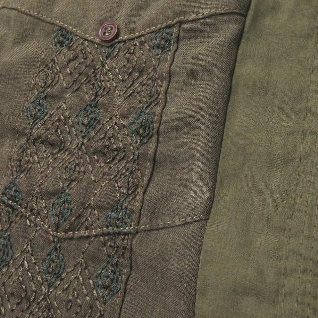 インク ink 日本製 UNITY CODA リメイクキューバシャツ L カーキ 長袖 オープンカラー 開襟 再構築 トップス |  | 04