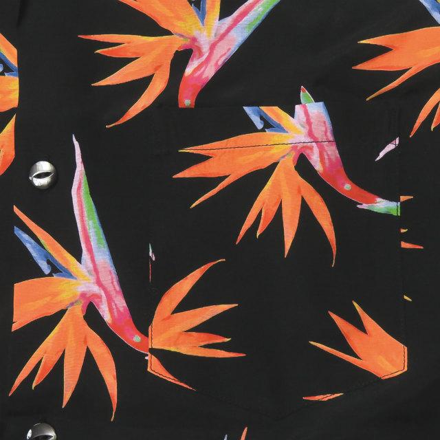 アロハブロッサム Aloha Blossom 20SS 日本製 BIRDS OF PARADISE レーヨンアロハシャツ AB-0017010101 44 ブラック 半袖 極楽鳥花 総柄 トップス |  | 04
