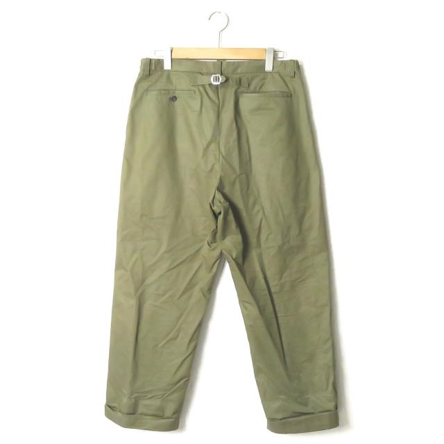 BEAMS PLUS / コットンツイル ワイドトラウザーズ オリーブ / L BEAMS MEN｜BEAMS PLUS｜2プリーツ ツイル ワイド トラウザーズ