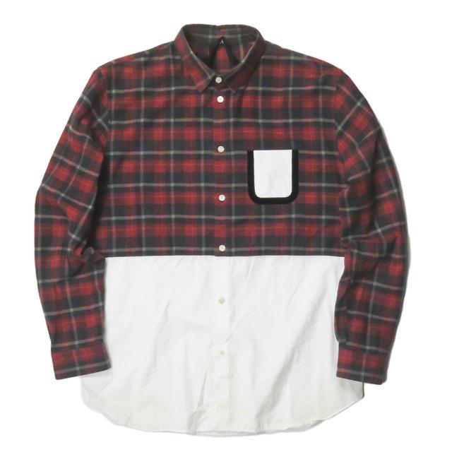ヌメロヴェントゥーノ N 21 イタリア製 フランネルチェック切り替えシャツ P14in1m0g 39 レッド 長袖 ドッキング トップス Mc Loopヤフーショッピング店 通販 Yahoo ショッピング