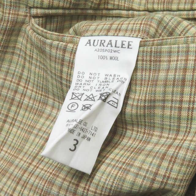 オーラリー 20ss ハードツイストウールダブルフェイスチェック