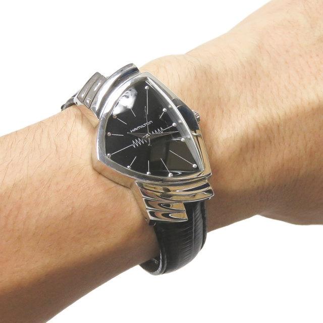 ハミルトン HAMILTON Ventura ベンチュラ H244112 シルバー ブラック文字盤 ウォッチ レザーベルト |  | 09