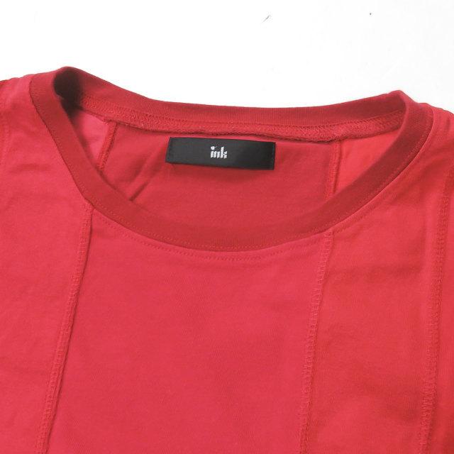 インク ink 日本製 Switching Pocket T-Shirts ”Loose Tee” リメイクポケットルーズTシャツ フリー レッド 解体 再構築 トップス |  | 03