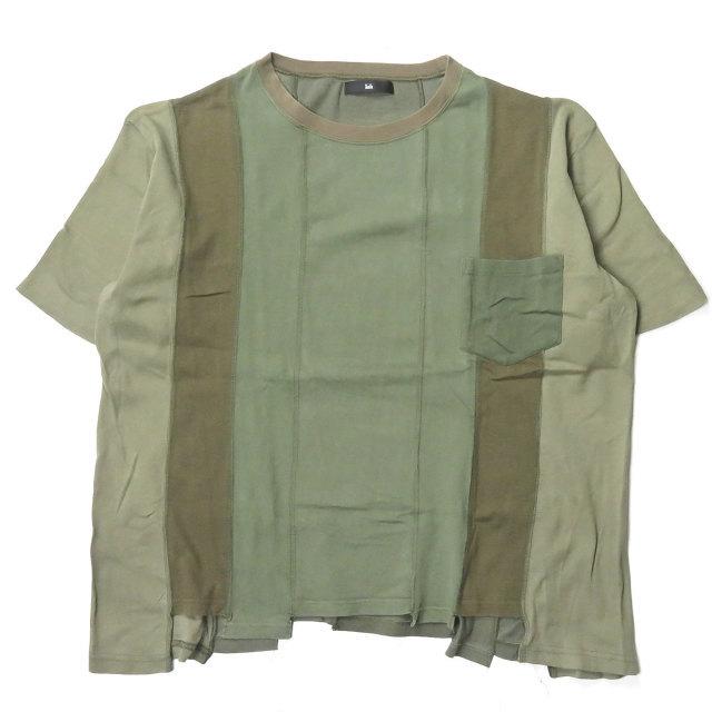 インク ink 日本製 Switching Pocket T-Shirts ”Loose Tee” リメイクポケットルーズTシャツ フリー オリーブ 解体 再構築 トップス | 