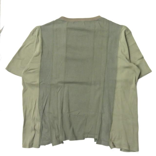 インク ink 日本製 Switching Pocket T-Shirts ”Loose Tee” リメイクポケットルーズTシャツ フリー オリーブ 解体 再構築 トップス |  | 01