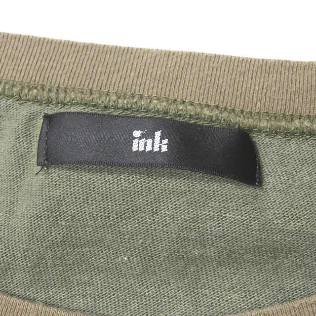 インク ink 日本製 Switching Pocket T-Shirts ”Loose Tee” リメイクポケットルーズTシャツ フリー オリーブ 解体 再構築 トップス |  | 02