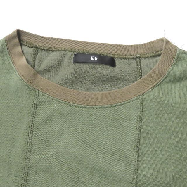インク ink 日本製 Switching Pocket T-Shirts ”Loose Tee” リメイクポケットルーズTシャツ フリー オリーブ 解体 再構築 トップス |  | 03