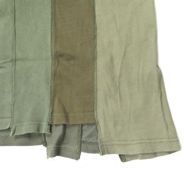 インク ink 日本製 Switching Pocket T-Shirts ”Loose Tee” リメイクポケットルーズTシャツ フリー オリーブ 解体 再構築 トップス |  | 06