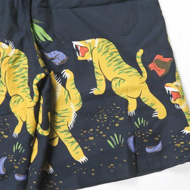 インク ink 日本製 LITTLE BLACK CHILDREN SHORTS タイガープリントイージーワイドショーツ M ネイビー ショートパンツ kurry ボトムス |  | 05