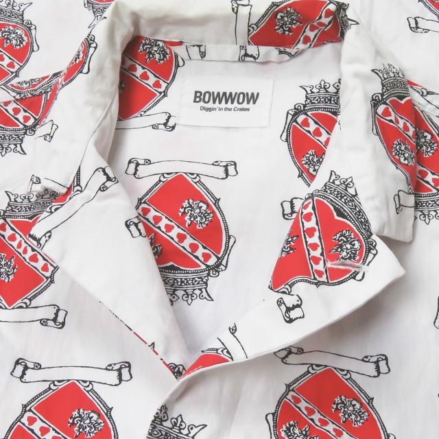 バウワウ BOWWOW 19SS 日本製 KURT HEART CROWN SHIRTS カートハートクラウンシャツ BW1901-HCS M  ホワイト オープンカラー カートコバーン パジャマシャツ