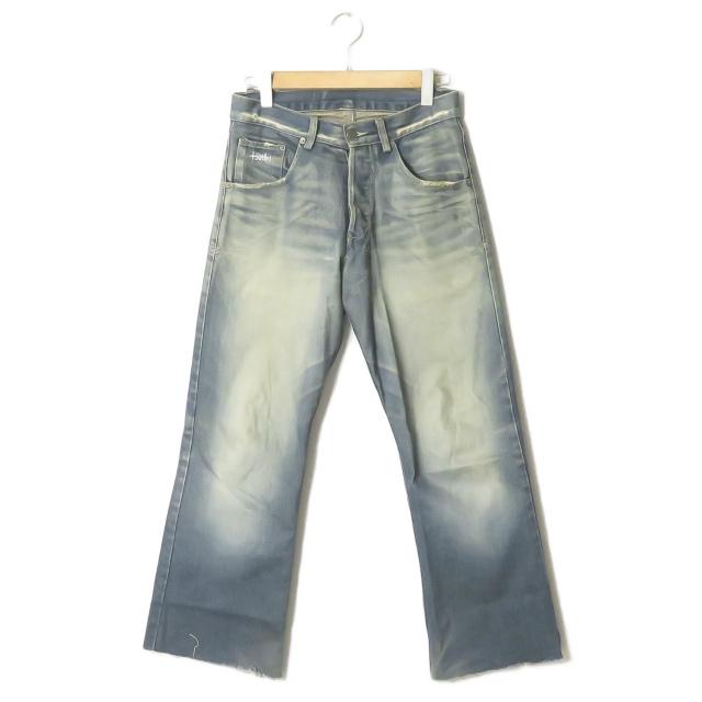 スビ TSUBI ヴィンテージ加工 カットオフブーツカットデニムパンツ 30 ブルー KSUBI ボトムス | 