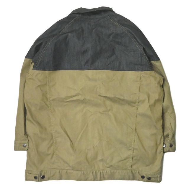supernova. スーパーノヴァ Big Jean Track Coat - Tencel Denim バイカラー オーバーサイズデニムジャケット S インディゴ/カーキ mc64441 |  | 01