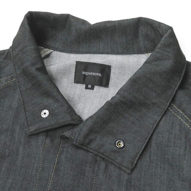 supernova. スーパーノヴァ Big Jean Track Coat - Tencel Denim バイカラー オーバーサイズデニムジャケット S インディゴ/カーキ mc64441 |  | 03