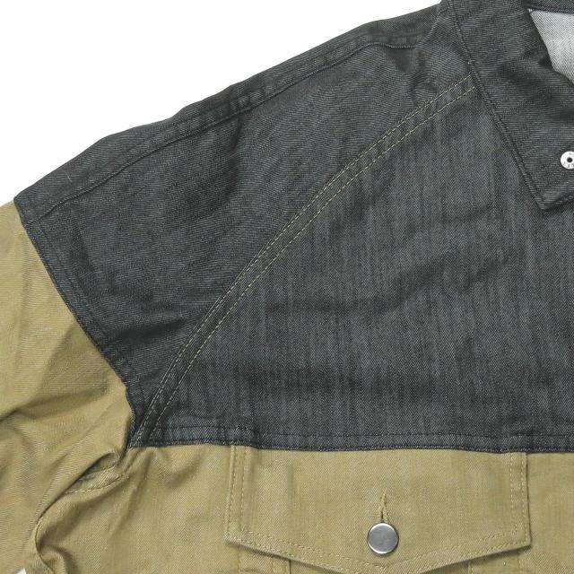 supernova. スーパーノヴァ Big Jean Track Coat - Tencel Denim バイカラー オーバーサイズデニムジャケット S インディゴ/カーキ mc64441 |  | 05