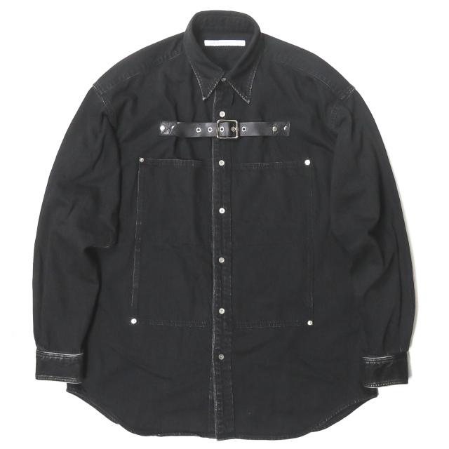 ジョンローレンスサリバン JOHN LAWRENCE SULLIVAN 20AW FRONT SIDE BELTED DENIM SHIRT  フロントサイドベルトデニムシャツ 3B005-0220-35 46 ブラック : mc64553 : LOOPヤフーショッピング店 - 通販 -