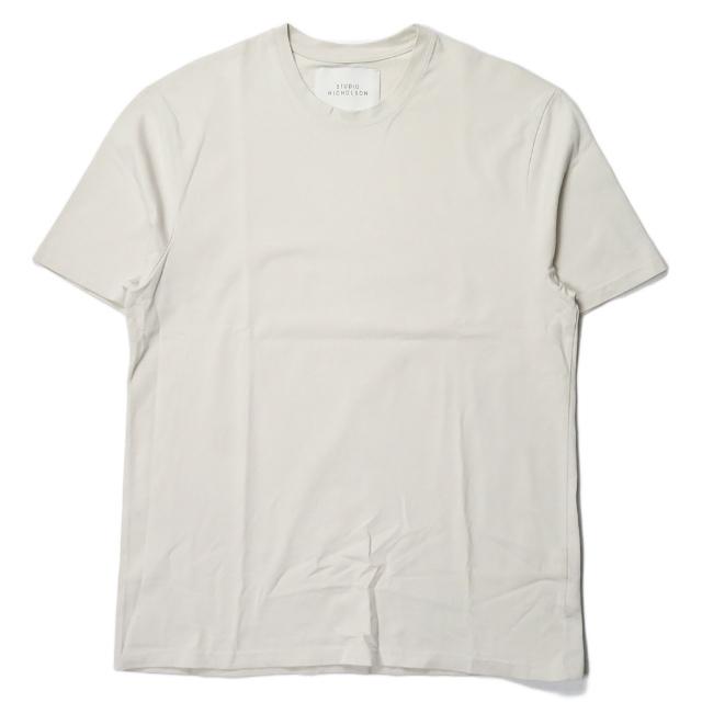 スタジオニコルソン STUDIO NICHOLSON LETRA コットンクルーネックTシャツ SNM-004 S ナチュラル 半袖 トップス | 