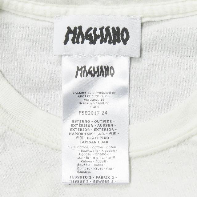 マリアーノ MAGLIANO ニットスリーブレイヤードTシャツ F582017 M ホワイト 長袖 バックプリント トップス :mc65227