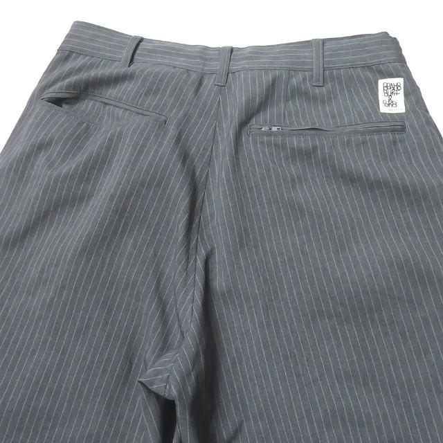 エスエスゼット エスエスズィー SSZ 18SS 2P SLACKS 2プリーツ ストライプスラックス 11-23-0917-803 XS グレー  BEAMS SURF&SK8 パンツ ID BOOTLEG