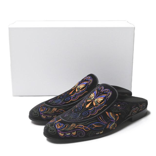 ニードルス Needles 20AW VELVET MULE - PAPILLON EMBROIDERY パピヨン 