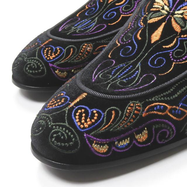ニードルス Needles 20AW VELVET MULE - PAPILLON EMBROIDERY パピヨン