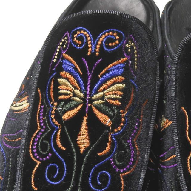 ニードルス Needles 20AW VELVET MULE - PAPILLON EMBROIDERY パピヨン