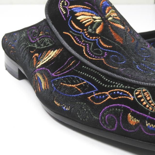 ニードルス Needles 20AW VELVET MULE - PAPILLON EMBROIDERY パピヨン