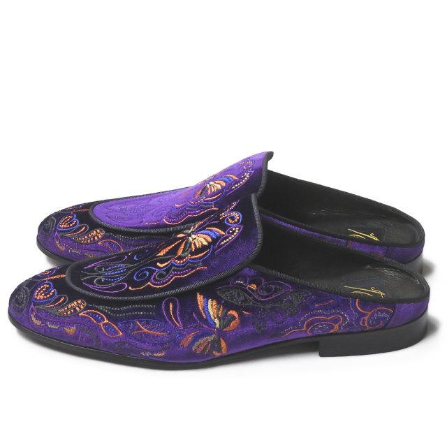 ニードルス Needles 20AW VELVET MULE - PAPILLON EMBROIDERY ニードルス Needles 20AW VELVET MULE - PAPILLON EMBROIDERY