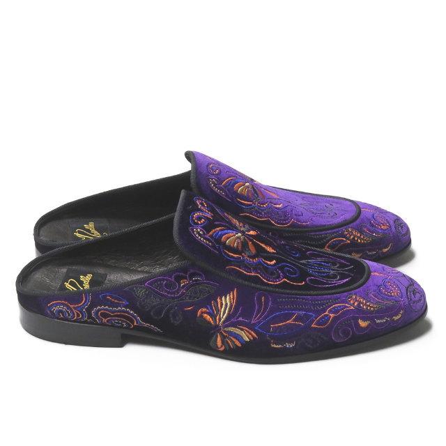 【セール8/1まで】NEEDLES Suede Mule Papillon Needles ニードルズ - Heeled Papillon Stitched Mule ヒールド