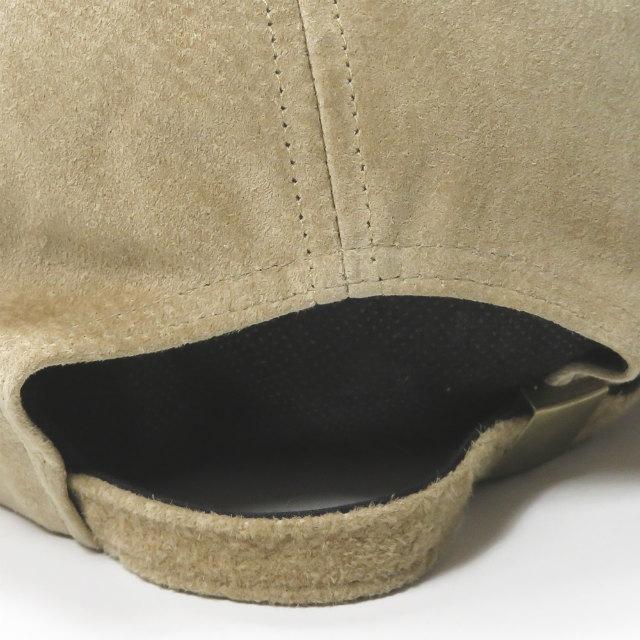 リッジウッドキャップス RIDGEWOOD CAPS アメリカ製 LEATHER CAPS ピッグスエード 6パネルキャップ フリー ベージュ 豚革  レザー 帽子