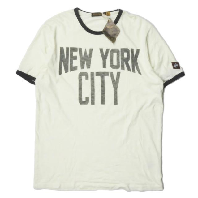 ジョンソンモータース Johnson Motors Inc. アメリカ製 NEW YORK CITY TEE トリムTシャツ L ナチュラル