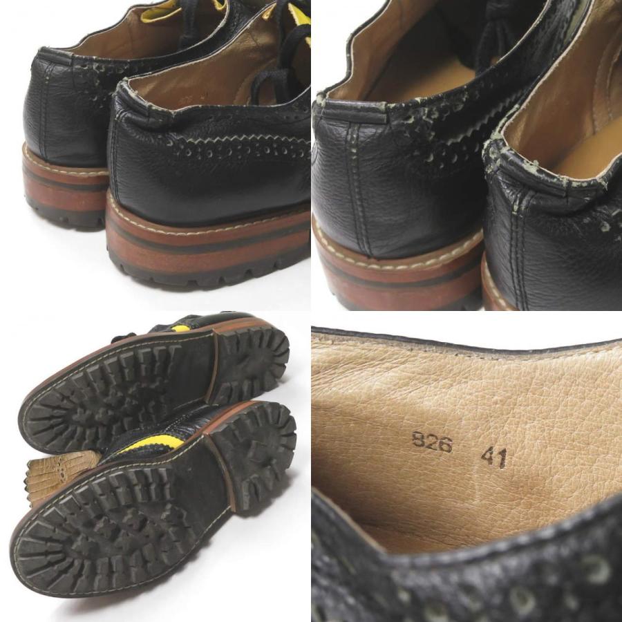 【美品】フットザコーチャー ウイングチップ ビブラムソール US8 26cm foot the coacher フットザコーチャー キルトタッセル バイカラー