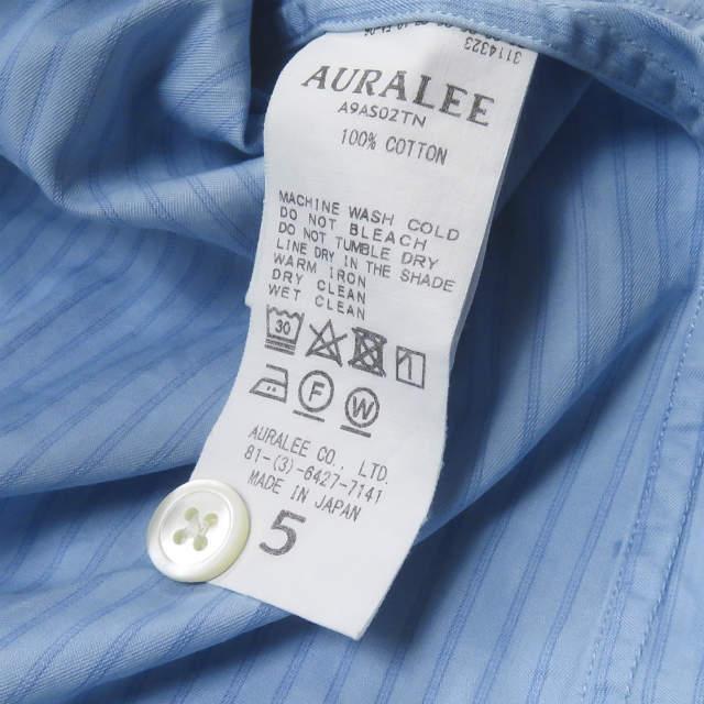 AURALEE オーラリー 19AW WASHED FINX TWILL BIG SHIRTS ウォッシュド