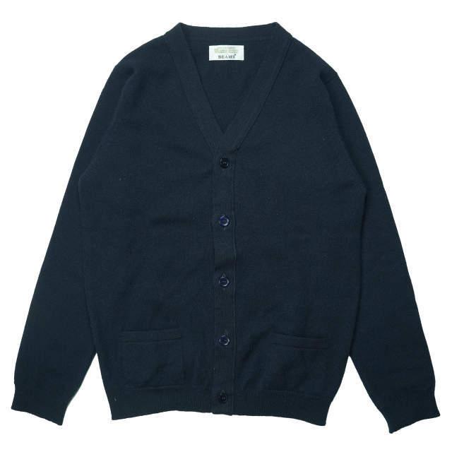 WILLIAM LOCKIE x BEAMS PLUS ウィリアムロッキー ビームス 別注 ウールVネックカーディガン 11-15-0416-048 38 ネイビー ニット mc67985 | 